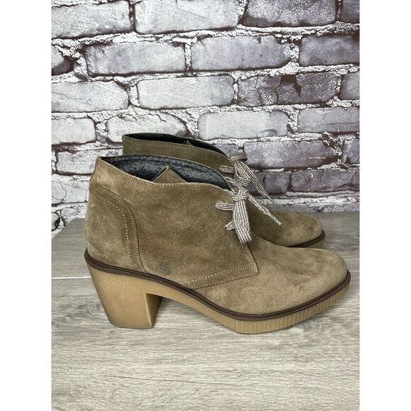 TONI PONS Winter Taupe Suede Ankle High Top Lace Heel Booties Women 41EU/10.5M - Picture 4 of 16